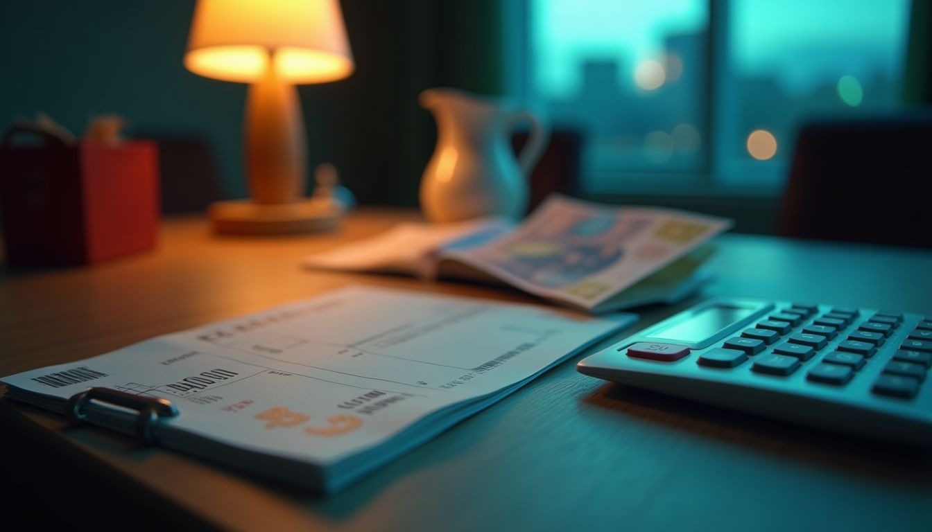 Aqua-lit travel money board with a boarding pass and currency — trip budgeting guide